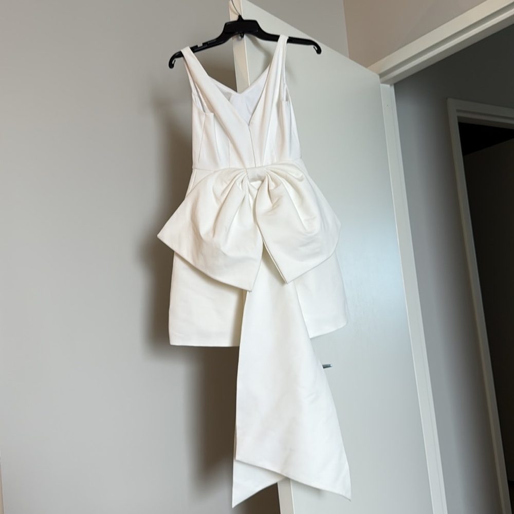 Anthropologie Sachin & Babi Archie V-Neck Back-Bow Mini Dress BHLDN - Picture 7 of 10